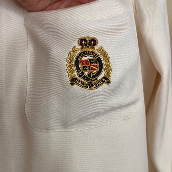 Lauren Ralph Lauren 100% Silk Twill Shirt size PM - Picture 6 of 8